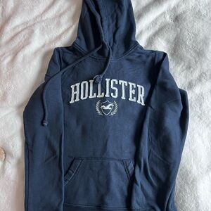 Hollister Men's Dark Blue Hoodie Sweater